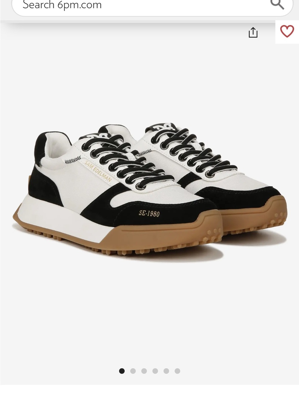 Sam Edelman SE-1980 White & Black Women’s Low-Top Sneakers